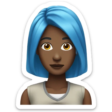feminist with blue hair sticker