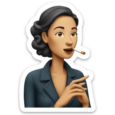 Woman smoking a cigarette  sticker