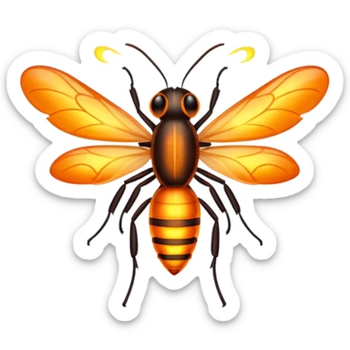 Firefly with flames for wings sticker