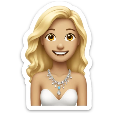 smiling blonde girl with jewelry sticker