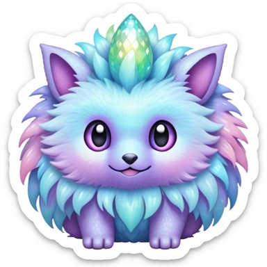Pastel Randomly-colored sparkly exotic Fakémon-creature sticker