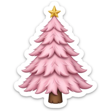 pastel pink christmas tree with pink ribbon sticker