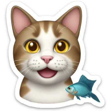 A cat crossed with a fish  sticker