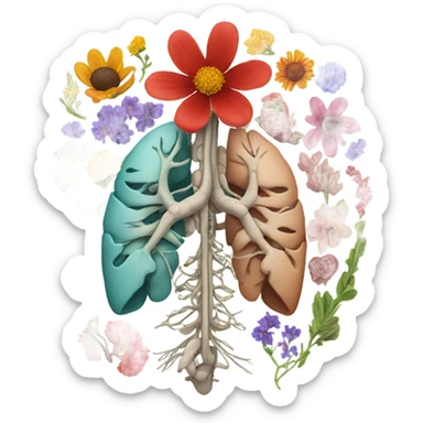 Anatomical with flowers sticker