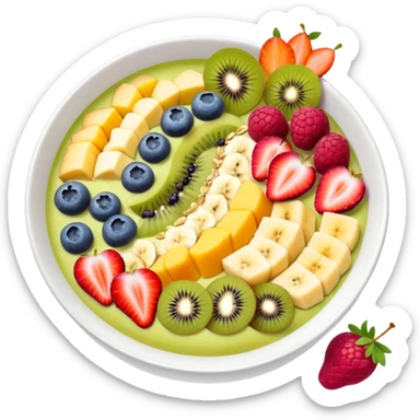 smoothie bowl with fruits and toppings sticker