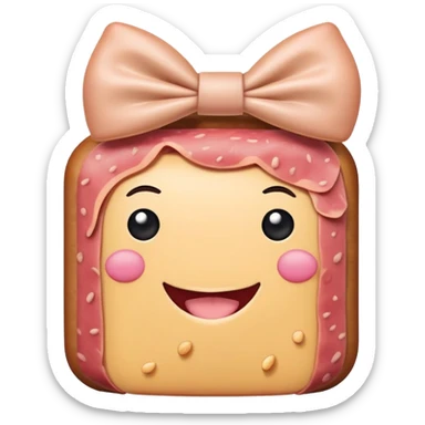SPAM MEAT kawaii SMILING EMOJI with bow sticker