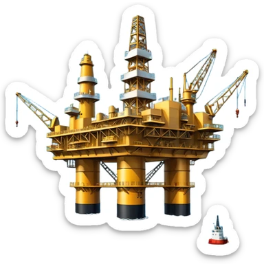 Oil platforms in the ocean beautiful big full scenic scenery sticker