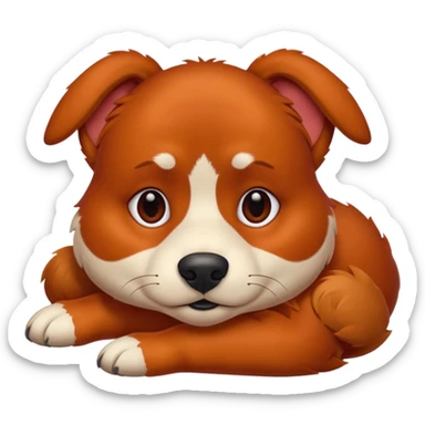 Red Dog laying down sticker