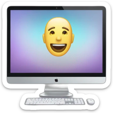 computer with the video call on the screen sticker