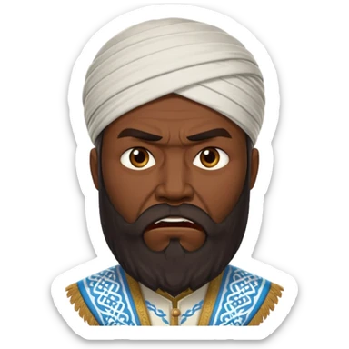 uzbek bearded man with national outfit angry sticker