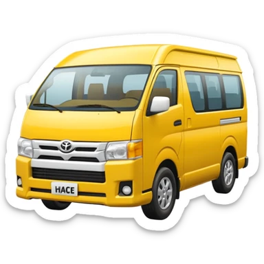 3D emoji of a Peruvian urban toyota hiace sticker