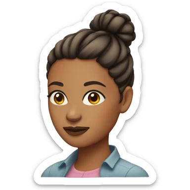 woman with a bun hairstyle sticker