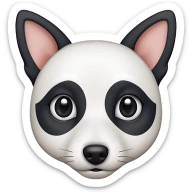 a fully white jack russell the size of a kelpie with a half white face sticker