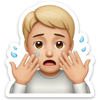 throwing up, sobbing emoji sticker