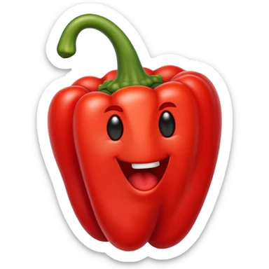 A pepper with a bite taken out sticker