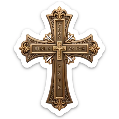 cross with a bible verse sticker