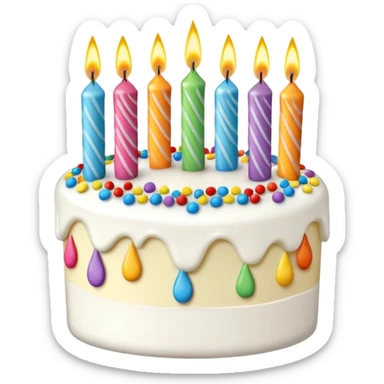 cute birthday cake with 26 candle toppers sticker