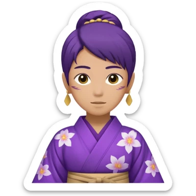 não binário japones kimono roxo sticker