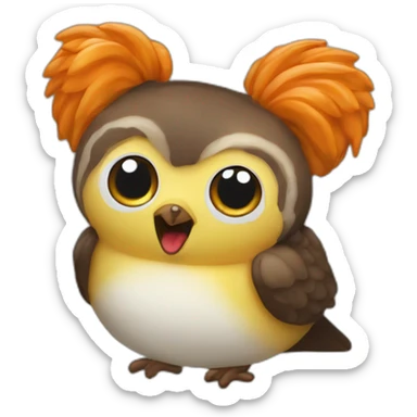 Écureuil qui mange une sucette multicolore sticker