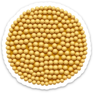 a simple pile of light-yellow, beige-tinted mustard seeds, round and small sticker