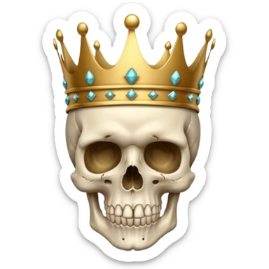 Skull with a crown on his head sticker