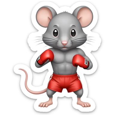 A rat with boxing gloves sticker
