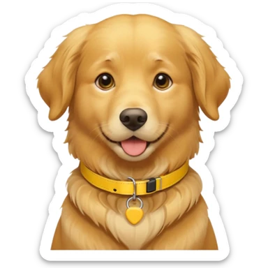 dog waring yellow gps collar sticker