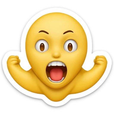 Strangling neck classic yellow emoji style screaming sticker