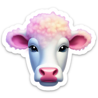 Lisa frank glitter fluffy cow sticker