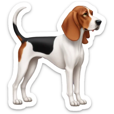 Red and black Coonhound Dog Breed Full Body sticker