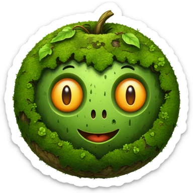 forgotten fruit, overgrown, mossy sticker