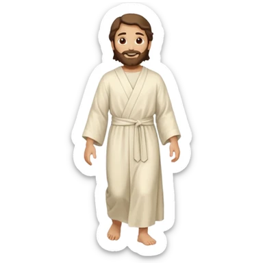 fullbody, head-to-toe, Jesus's apostle Thomas, normal emoji style, walking sticker