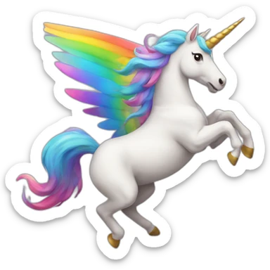 Flaying-rainbow-unicorn sticker