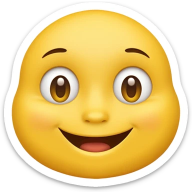 create an like yellow emoji that looks teally relaxed and smiles more on one site than another like one part of the mouth is wider up then the other sticker