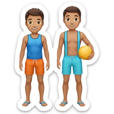 a man in Bermuda shorts as a swimsuit full body sticker