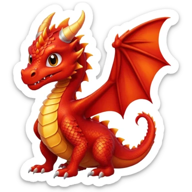 cute feisty red dragon sticker