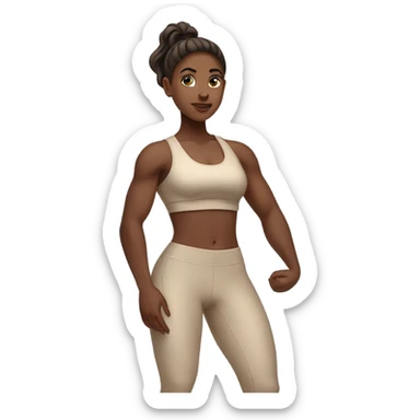 Gym beige life girl  sticker