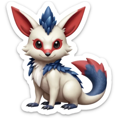 Scaly furry cute realistic painted smooth glossy Zangoose-Salandit-Minccino-Absol-fusion sticker