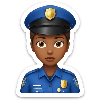 black woman wear police's uniform sticker