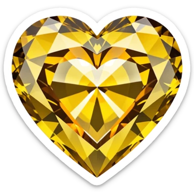 yellow heart diamond  sticker