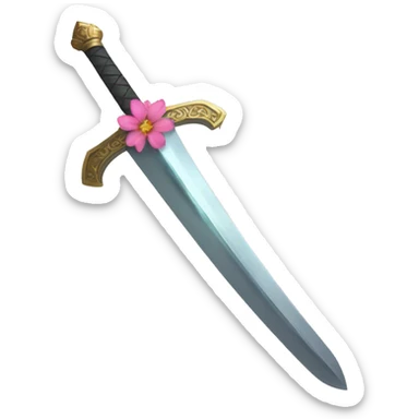 Fantasy sword with flower hilt sticker