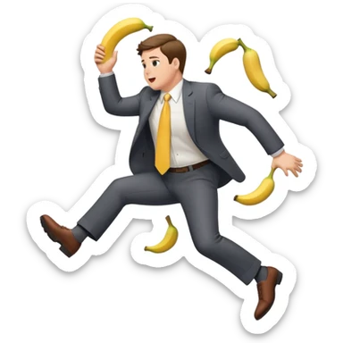 JD Vance stepping on a banana peel and falling backwards sticker