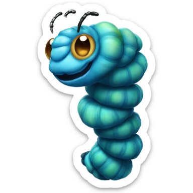 absolem blue catepillar realistic sticker