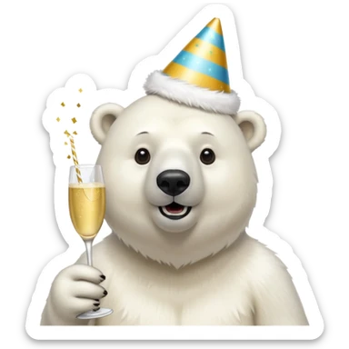 Oso polar millonario festejo  sticker