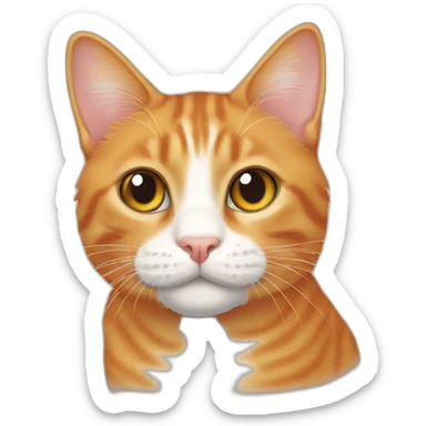 orange tabby cat white chin sticker