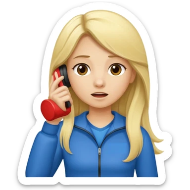 blonde cartoon girl long hair sports coach calling for a time out sticker