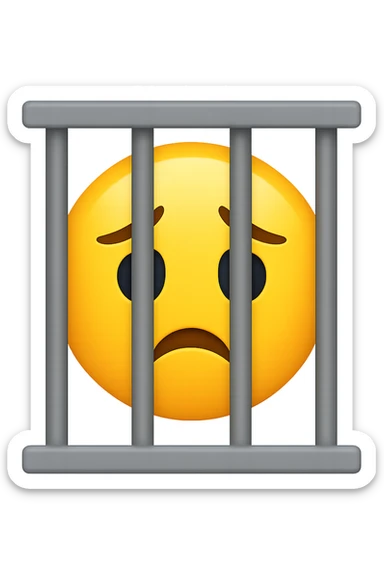 Disturbi alimentari visti come una gabbia stile emoji iphone. sticker