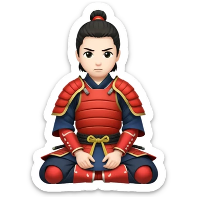 seppuku, kneeling samurai sticker
