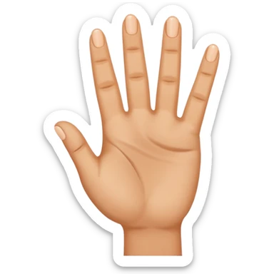 Make a hand (skin complexion) with 4 fingers up, with the thumb tuck in. I SAID 4 FINGERS UP AND THUMB TUCKED IN, NOT OUT sticker