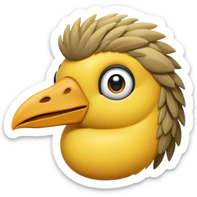 Une autruche la tête dans la terre  sticker